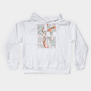 Lyon, France City Map Typography - Bohemian Kids Hoodie